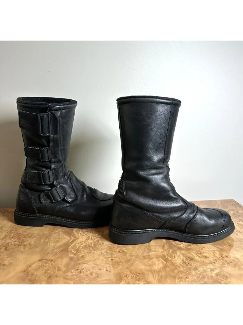Sidi On Road SympaTex Leather Motorcycle Touring Boots Black Men's Size 11 EU 45
